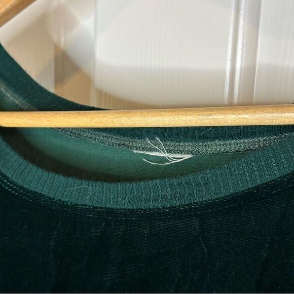 Ivy Jane Forest Dark Green Velvet Silk Blend Scoop Neck Blouse Whinsygoth Grunge - Picture 4 of 6